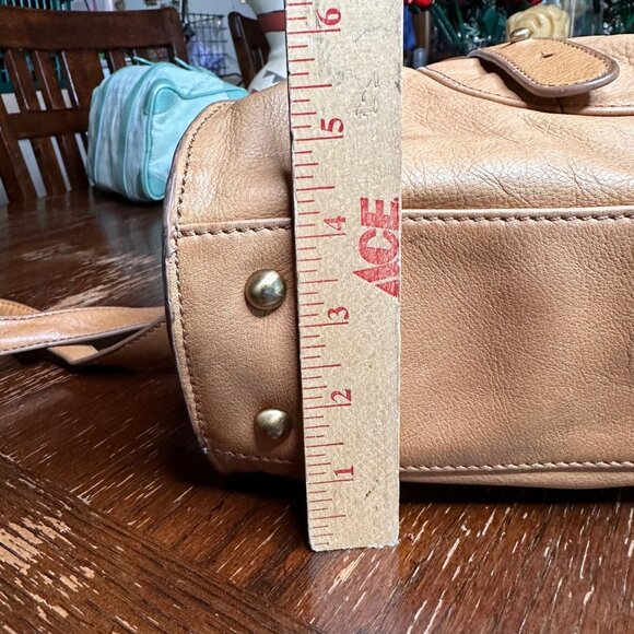 Paul & Joe Sister Tan Leather Y2K Hobo Bag With Adjustable Strap & Multiple Comp - Picture 8 of 16